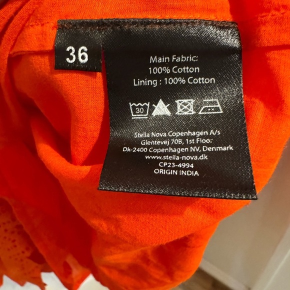 Stella Nova Barbara Joe Dress Eyelet Ruffle Maxi Size 36 US Small Orange Red EUC - Picture 9 of 10